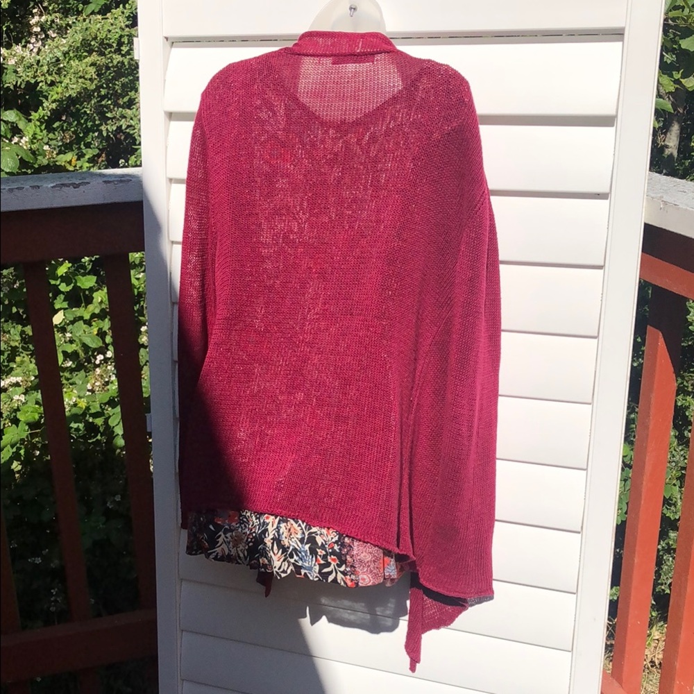 Cut Loose Red Sweater Classic Knit Relaxed Fit - Picture 7 of 13